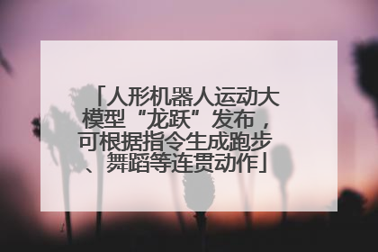 人形机器人运动大模型“龙跃”发布，可根据指令生成跑步、舞蹈等连贯动作