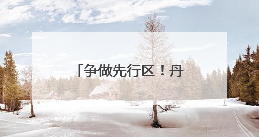 争做先行区！丹东这样持续发力