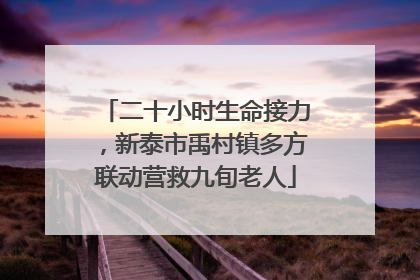 二十小时生命接力，新泰市禹村镇多方联动营救九旬老人
