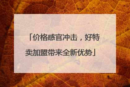 价格感官冲击，好特卖加盟带来全新优势