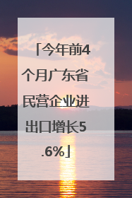 今年前4个月广东省民营企业进出口增长5.6%
