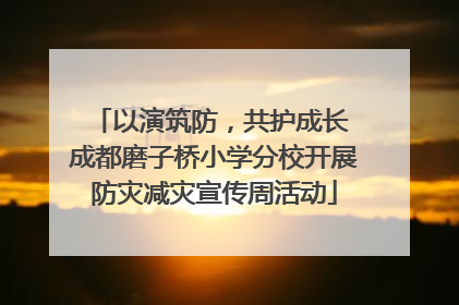 以演筑防，共护成长 成都磨子桥小学分校开展防灾减灾宣传周活动