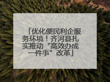 优化便民利企服务环境！齐河县扎实推动“高效办成一件事”改革