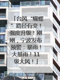 台风“蝴蝶”路径有变！强度升级！刚刚，宁波发布预警：暴雨！大暴雨！11级大风！