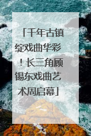 千年古镇绽戏曲华彩！长三角顾锡东戏曲艺术周启幕