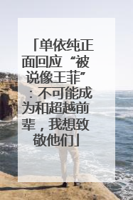 单依纯正面回应“被说像王菲”：不可能成为和超越前辈，我想致敬他们