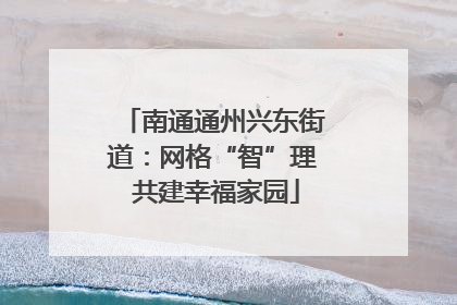 南通通州兴东街道：网格“智”理 共建幸福家园
