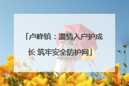 卢峰镇：温情入户护成长 筑牢安全防护网
