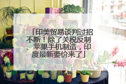 印美贸易谈判过招不断！除了关税反制、苹果手机制造，印度最新要价来了