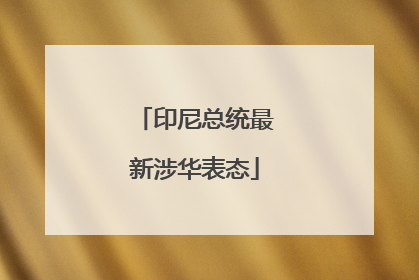 印尼总统最新涉华表态