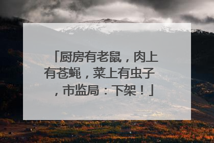 厨房有老鼠，肉上有苍蝇，菜上有虫子，市监局：下架！