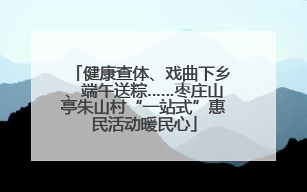 健康查体、戏曲下乡、端午送粽……枣庄山亭朱山村“一站式”惠民活动暖民心