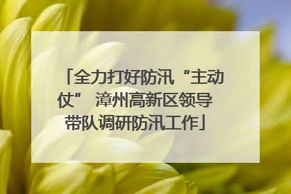全力打好防汛“主动仗” 漳州高新区领导带队调研防汛工作