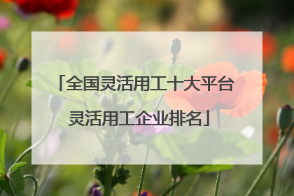 全国灵活用工十大平台 灵活用工企业排名