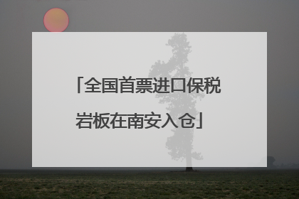 全国首票进口保税岩板在南安入仓