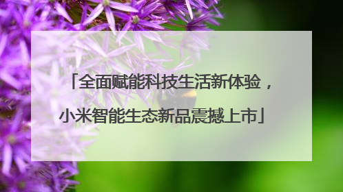 全面赋能科技生活新体验，小米智能生态新品震撼上市