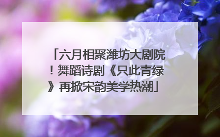 六月相聚潍坊大剧院！舞蹈诗剧《只此青绿》再掀宋韵美学热潮