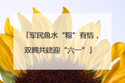 军民鱼水“粽”有情，双拥共建迎“六一”