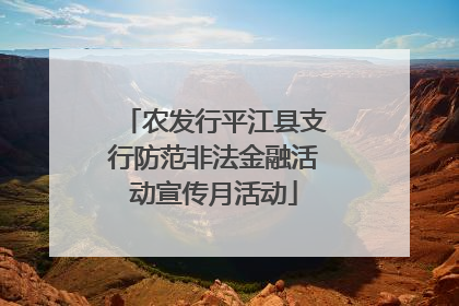 农发行平江县支行防范非法金融活动宣传月活动