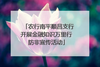 农行南平顺昌支行开展金融知识万里行防非宣传活动