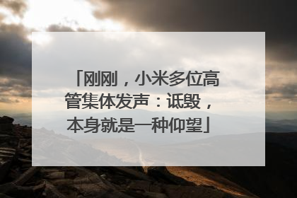 刚刚，小米多位高管集体发声：诋毁，本身就是一种仰望