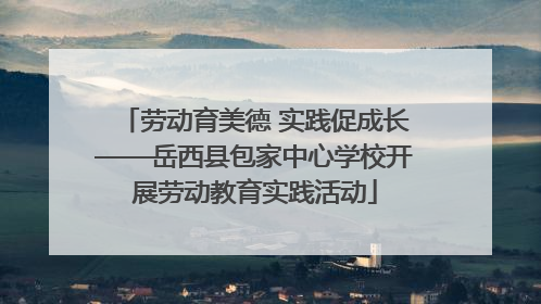 劳动育美德 实践促成长——岳西县包家中心学校开展劳动教育实践活动
