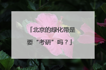 北京的绿化带是要“考研”吗？