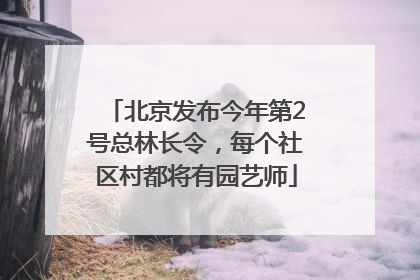 北京发布今年第2号总林长令，每个社区村都将有园艺师