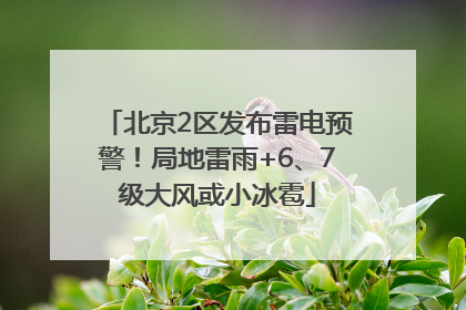 北京2区发布雷电预警！局地雷雨+6、7级大风或小冰雹
