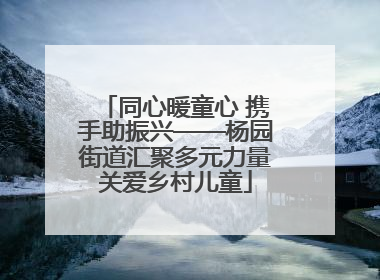 同心暖童心 携手助振兴——杨园街道汇聚多元力量关爱乡村儿童