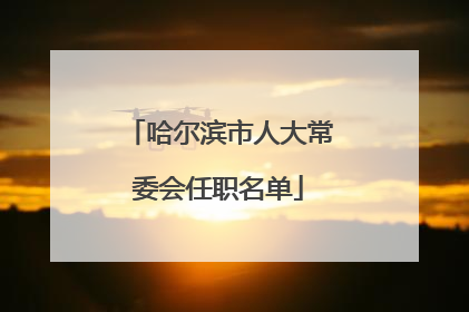 哈尔滨市人大常委会任职名单