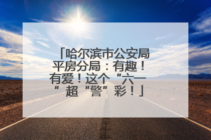 哈尔滨市公安局平房分局：有趣！有爱！这个“六一”超“警”彩！