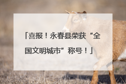 喜报！永春县荣获“全国文明城市”称号！