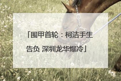 围甲首轮：柯洁手生告负 深圳龙华爆冷