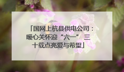 国网上杭县供电公司：暖心关怀迎“六一” 三十载点亮爱与希望