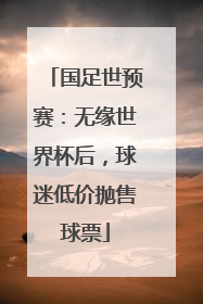 国足世预赛：无缘世界杯后，球迷低价抛售球票