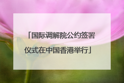 国际调解院公约签署仪式在中国香港举行