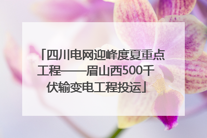 四川电网迎峰度夏重点工程——眉山西500千伏输变电工程投运