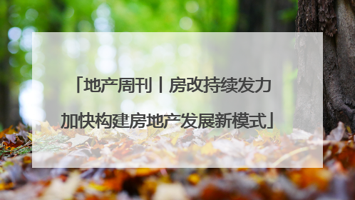 地产周刊丨房改持续发力 加快构建房地产发展新模式