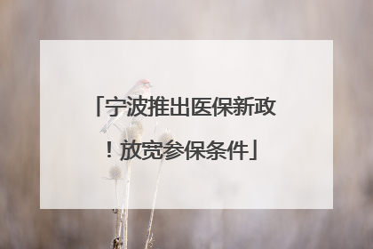 宁波推出医保新政！放宽参保条件