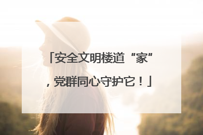 安全文明楼道“家”，党群同心守护它！