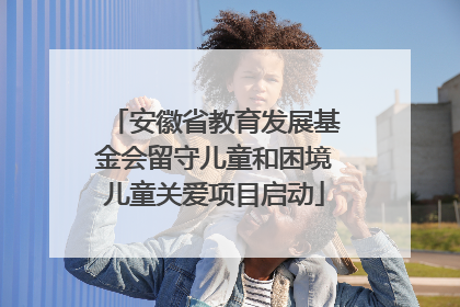安徽省教育发展基金会留守儿童和困境儿童关爱项目启动