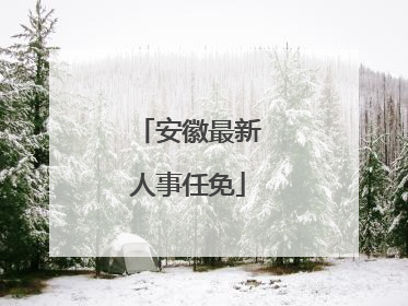 安徽最新人事任免