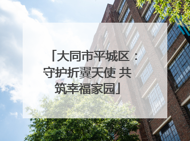 大同市平城区：守护折翼天使 共筑幸福家园