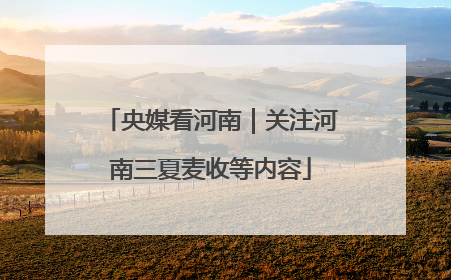 央媒看河南｜关注河南三夏麦收等内容