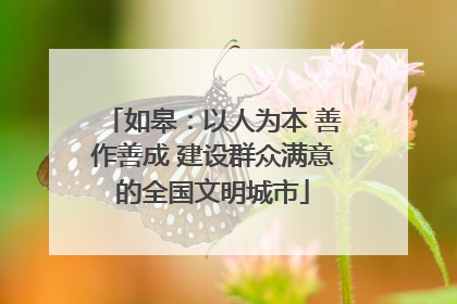 如皋：以人为本 善作善成 建设群众满意的全国文明城市