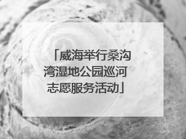 威海举行桑沟湾湿地公园巡河志愿服务活动
