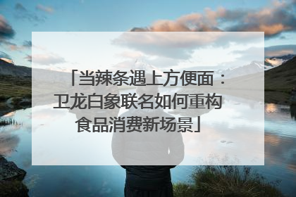 当辣条遇上方便面：卫龙白象联名如何重构食品消费新场景