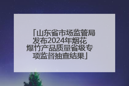 山东省市场监管局发布2024年烟花爆竹产品质量省级专项监督抽查结果