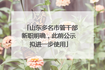 山东多名市管干部新职明确，此前公示拟进一步使用